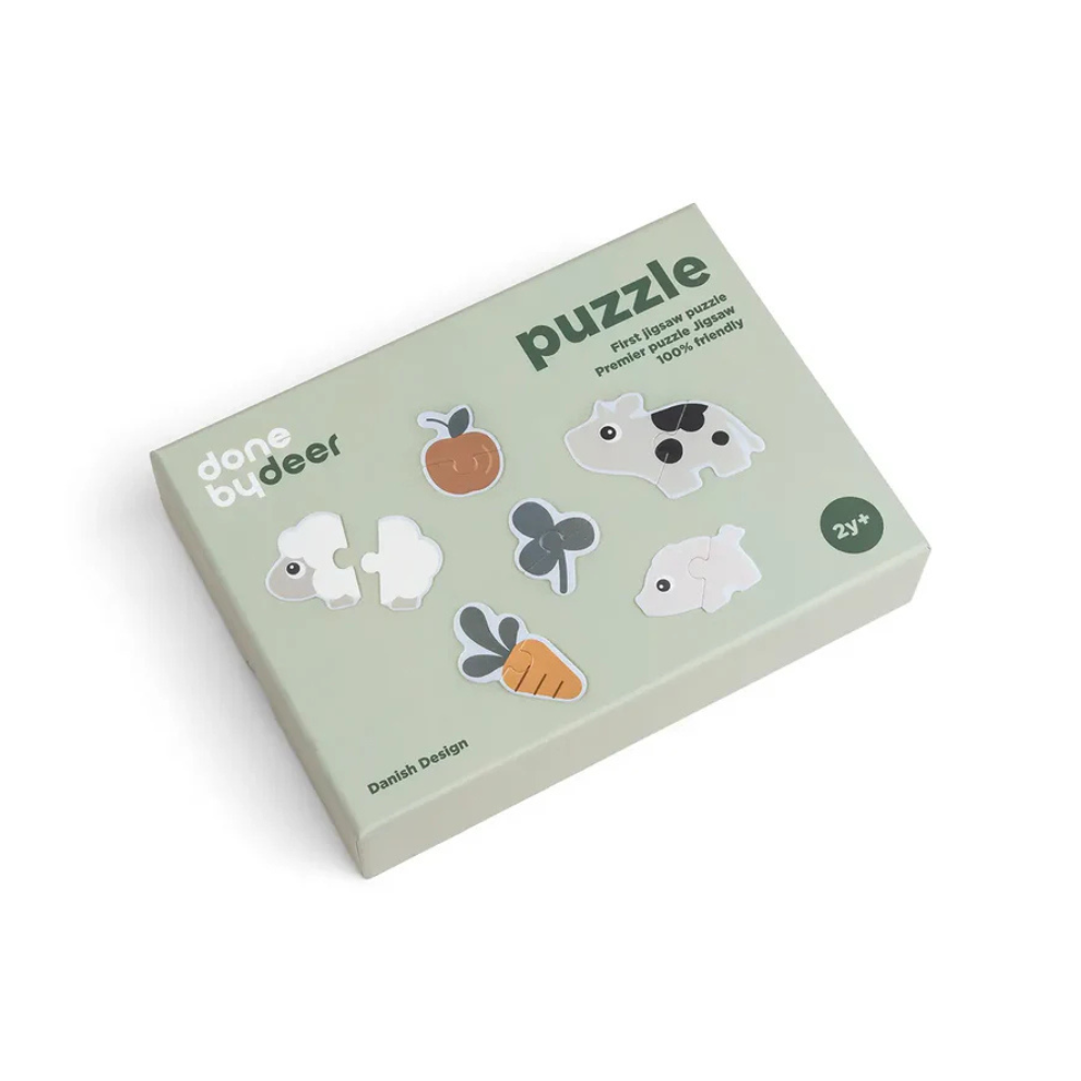 First puzzle - First jigsaw puzzle set - 2+ years - Tiny farm - Colour mix - Done by Deer