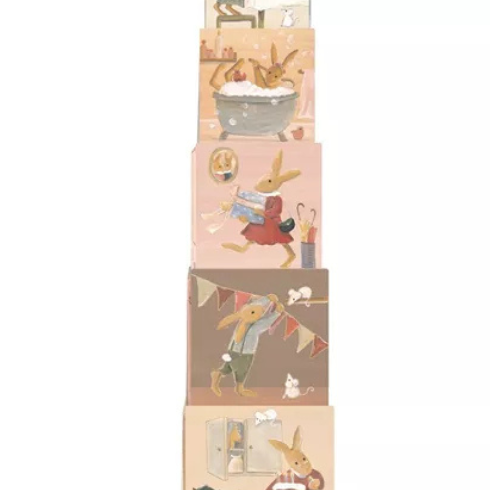 Stapelkubussen - Familie konijn - FSC karton - Egmont Toys