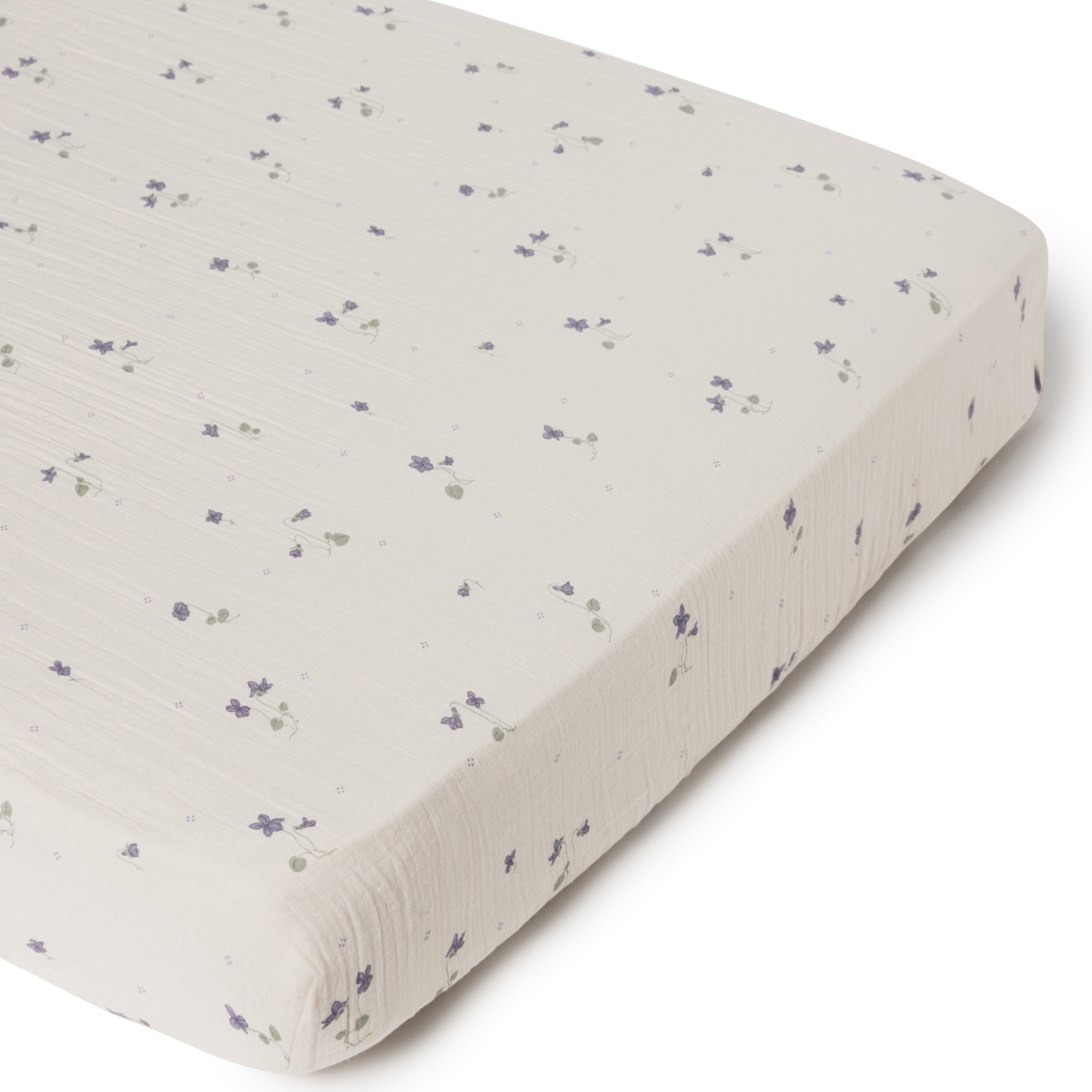 Hoeslaken - Muslin Fitted Sheet Junior - 70x140 - Biologisch katoen mousseline - Viola - Garbo & Friends