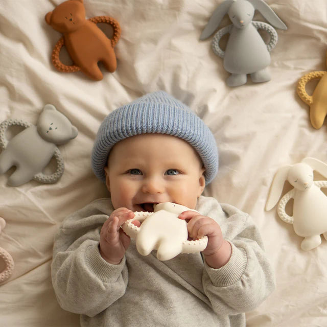 Bijtspeeltje Beer - Teether Bear Cappuccino natur - Natuurrubber - Moonie