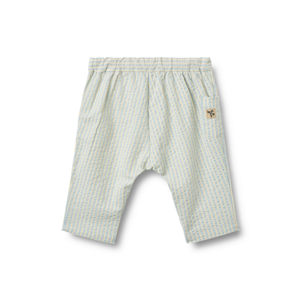 Broekje - Trousers Henry - Biologisch katoen - Summer sky stripe/Blauw - Wheat achter