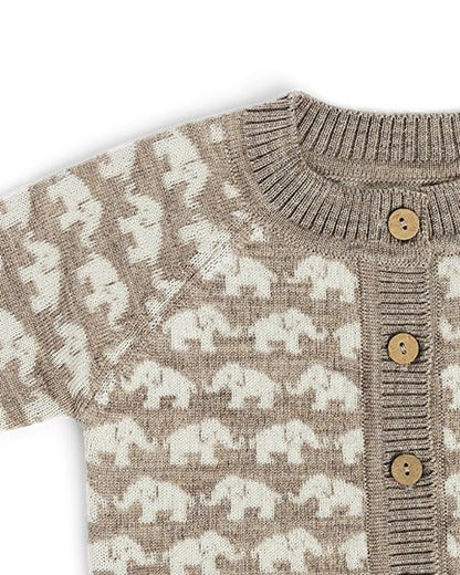 Vestje Olifantjes - Merino wol - Bruin - Smallstuff