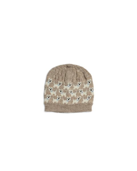 Strickmütze mit Hundeaufdruck - Naturmeliert Hunde - 100% Merinowolle - SmallStuff