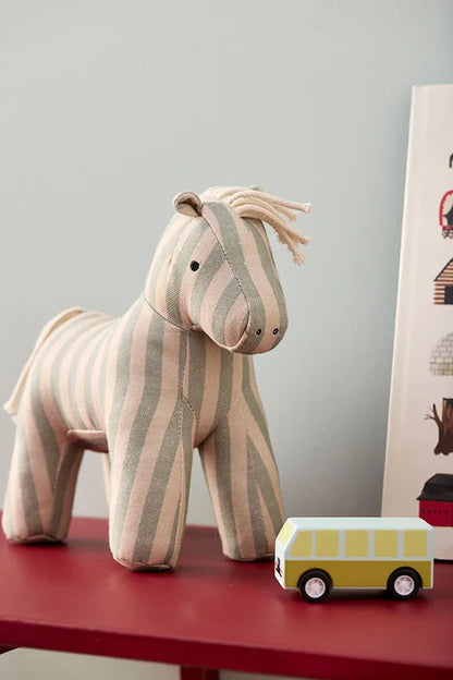 Knuffel paard Sam Aiden - Katoen - Groen/Wit - Kid's Concept