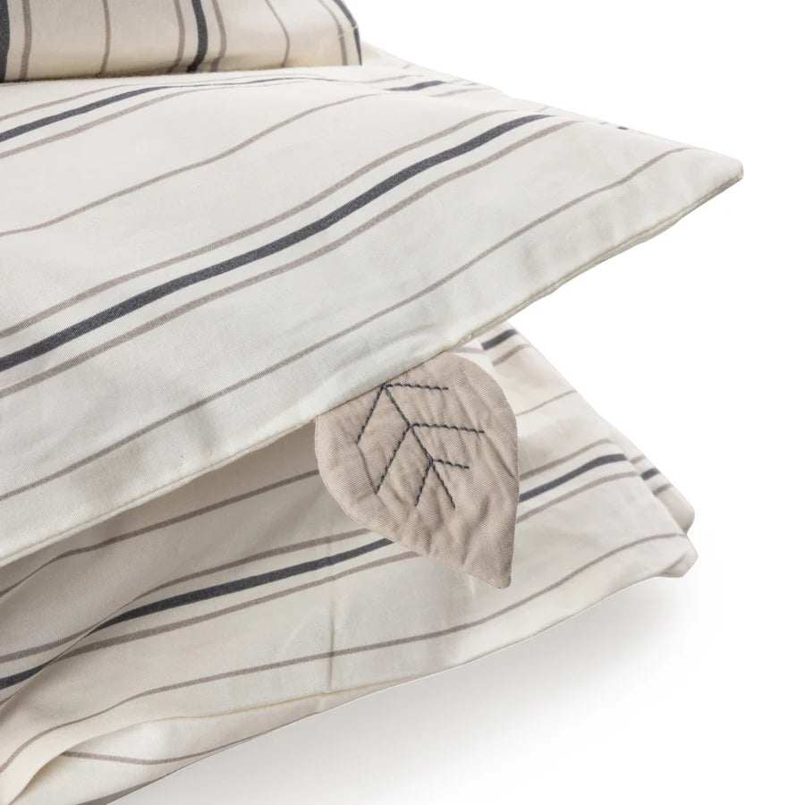 Duvet Cover - Percale Junior Bed linen (DK size) - 100x140cm & 40x45cm - Cream Stripe