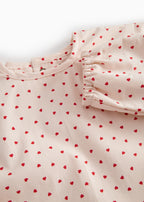 Slabbetje met lange mouwen - Apron LS - Katoen - Happy Hearts/Hartjes - MarMar Copenhagen