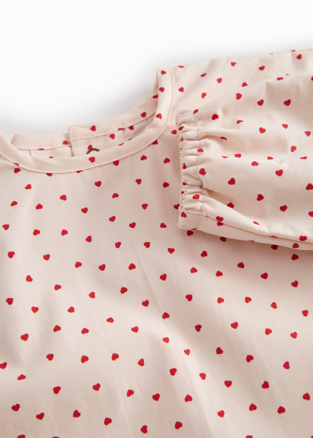 Slabbetje met lange mouwen - Apron LS - Katoen - Happy Hearts/Hartjes - MarMar Copenhagen