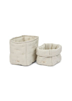 Nursery Storage Bags – Blue Stone Stripe – Set van 2 gewatteerde opbergmandjes – Biologisch katoen – MarMar Copenhagen