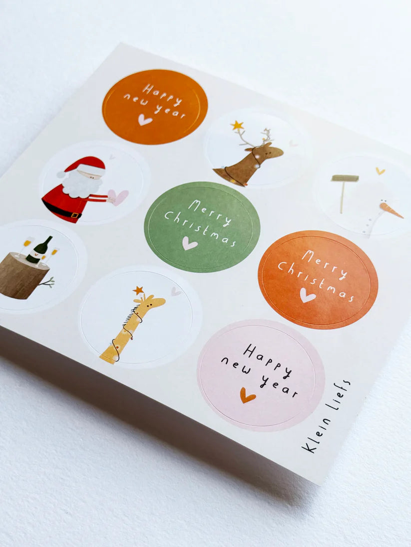 Set of 8 Christmas cards including envelopes and sticker sheet - Alijt