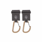 Kinderwagenhaken met Karabijnhaak (2-pack) – Olive, Beige, Black & Anthracite – LÄSSIG
