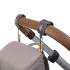 Kinderwagenhaken met Karabijnhaak (2-pack) – Olive, Beige, Black & Anthracite – LÄSSIG