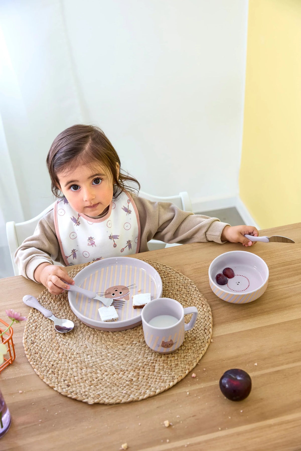 Kinderbestek 3-delige Set – Tiny Team Cat – LÄSSIG