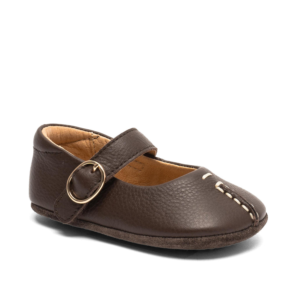 Ballerina Annabelle Dark Brown – leer – Bisgaard