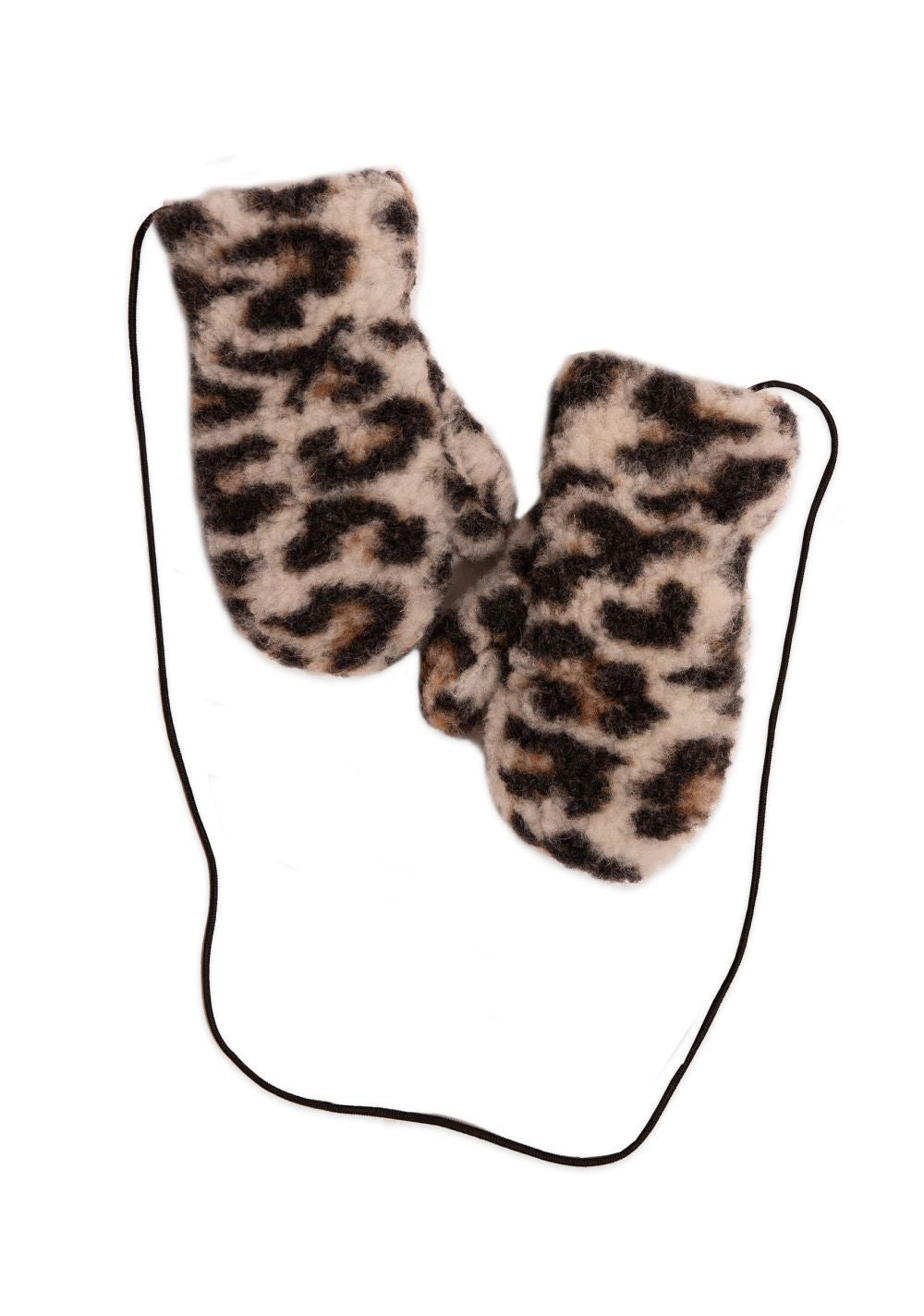 Wollene Kinderfäustlinge mit Kordel – Gully Junior Beige – 100% Wolle – Alwero
