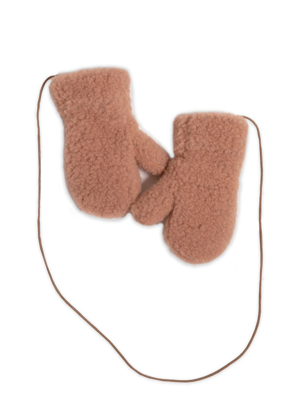 Wollen kinderwanten met koord - Gully Junior Rugby Tan– 100% wol – Alwero