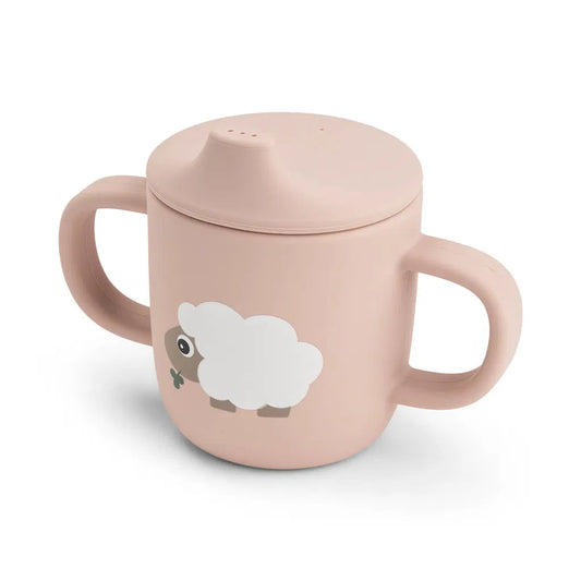 Silicone drinking cup with 2 handles - Spout cup - Tiny farm - Powder - Done by Deer
