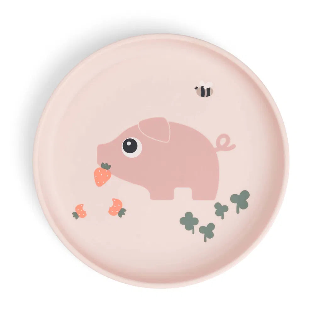 Anti-slip plate - Foodie plate - Tiny farm - Powder - Done by Deer