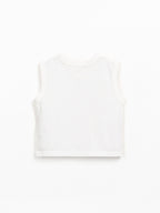 Mouwloos Jersey T-shirt- Wit - Biologisch katoen en gerecycled katoen - Play Up - achterkant