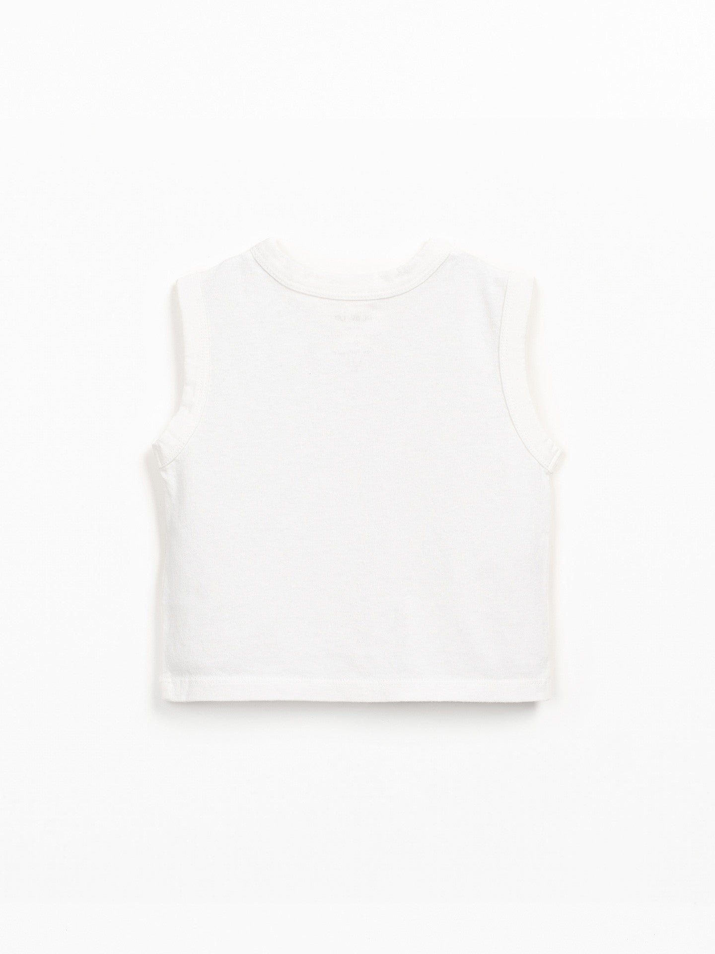Mouwloos Jersey T-shirt- Wit - Biologisch katoen en gerecycled katoen - Play Up - achterkant