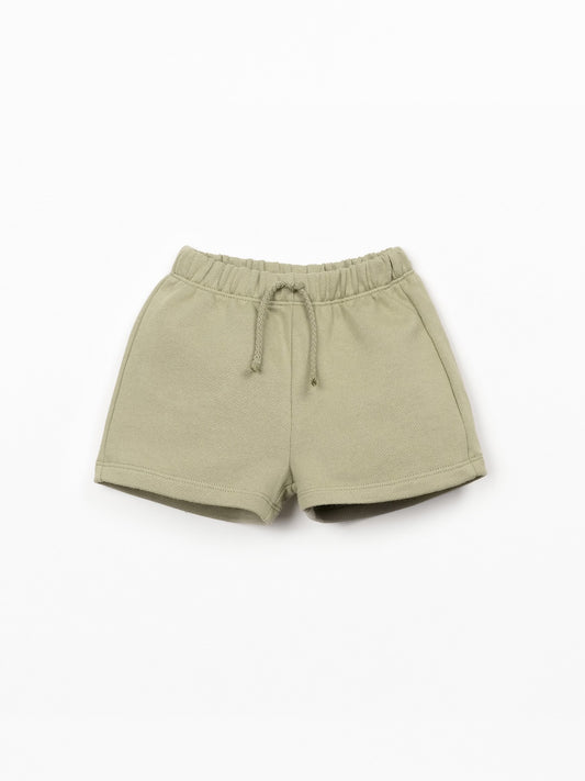 Short - Khaki Green - Katoen met gerecycled katoen - Play up - voorkant