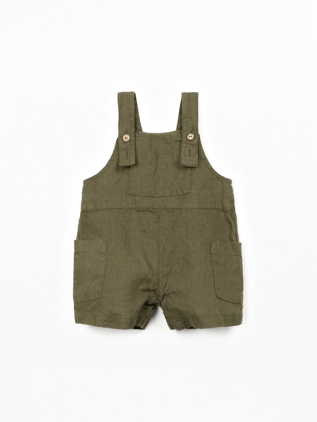 Linnen jumpsuit met verstelbare bandjes - 100% linnen - Play Up - kaki