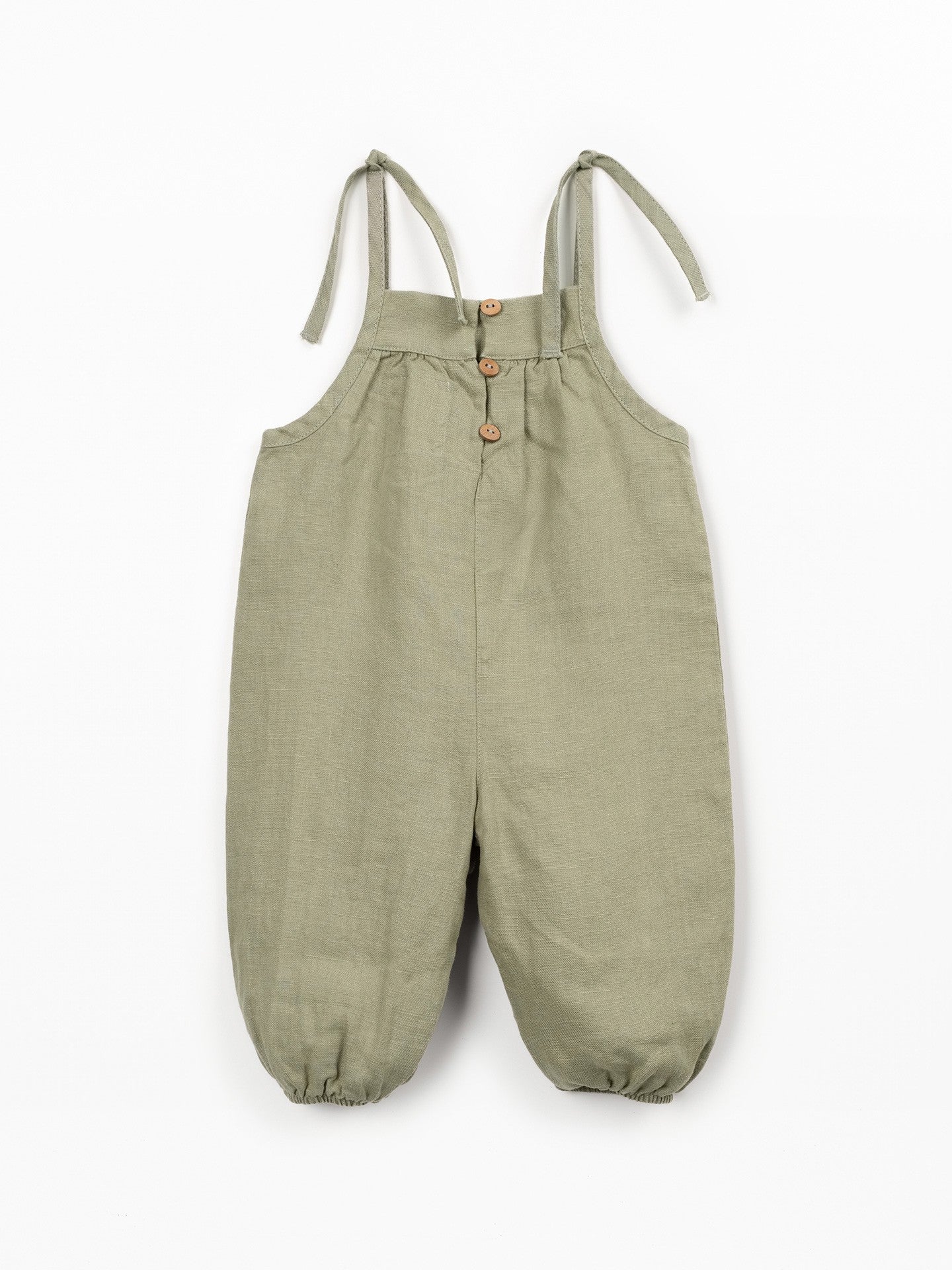 Linnen jumpsuit - Khaki groen - 100% linnen - Play Up - achterkant