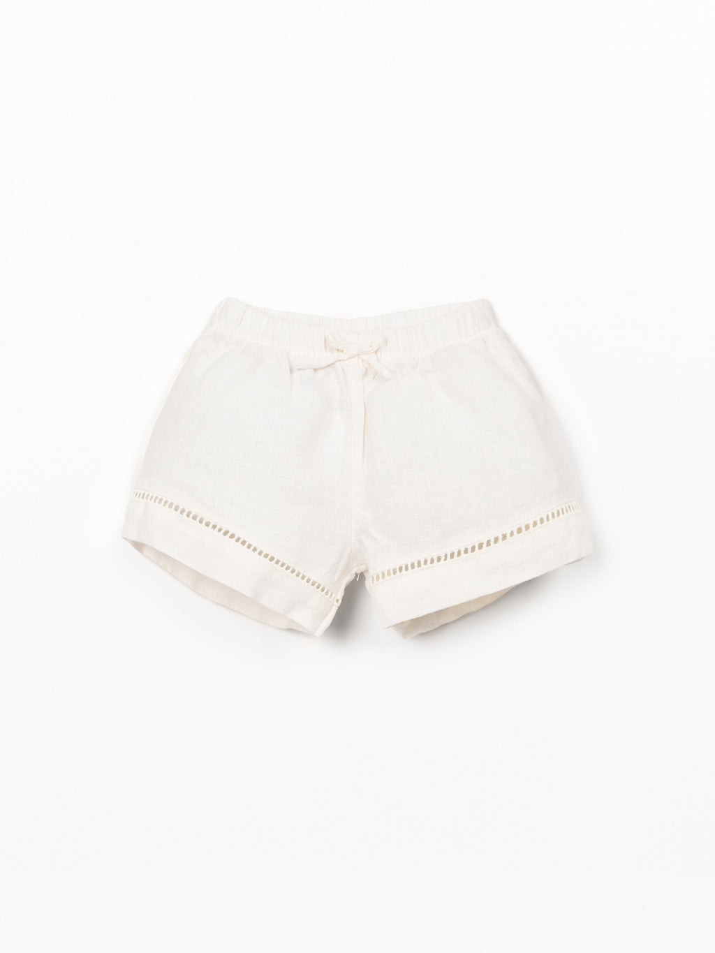 Linnen short met elastische taille - Ecru - 100% linnen - Play Up - productfoto