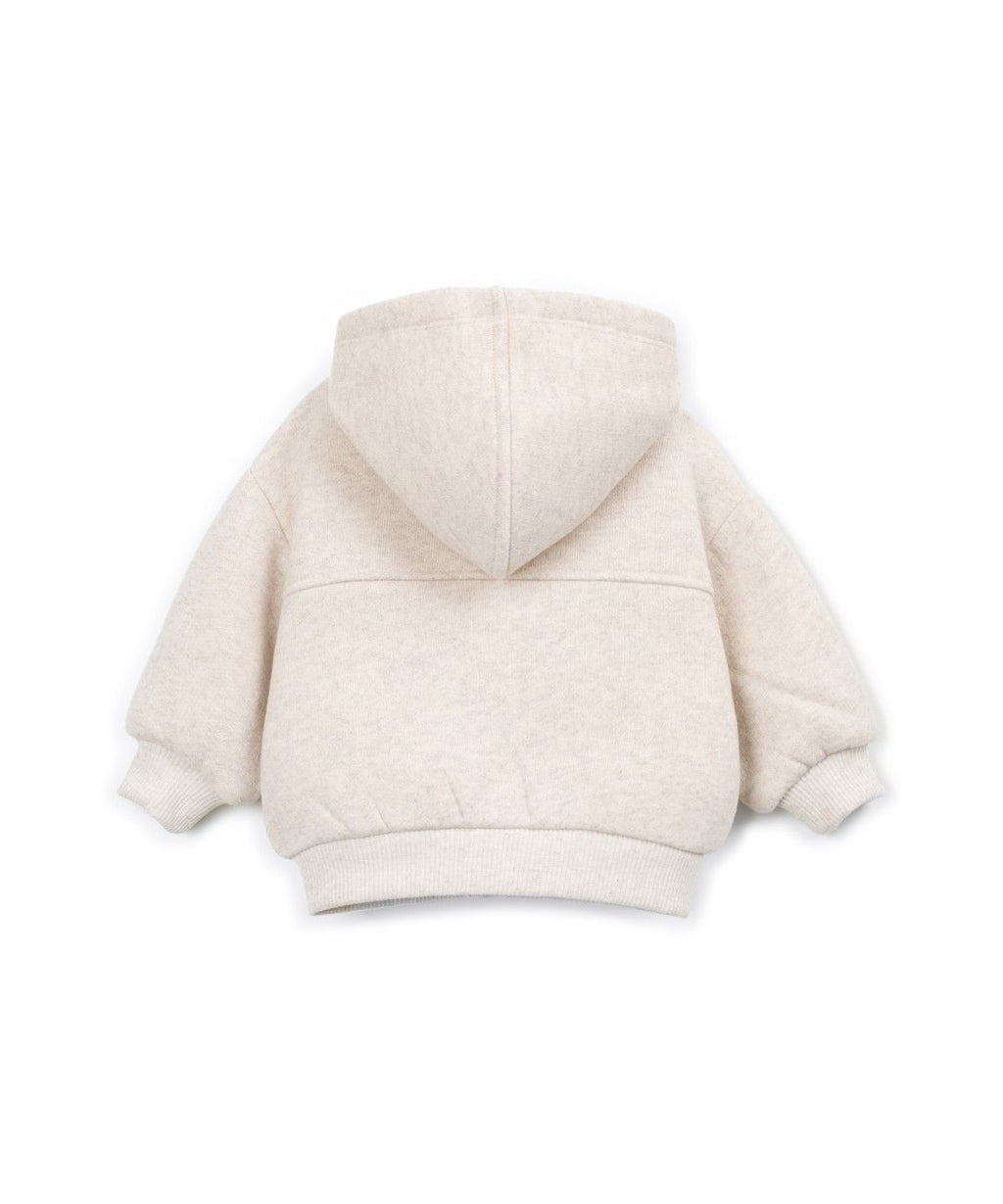 Fleece-Weste mit Kapuze - Baumwollmix - Sketches/Beige - Play Up