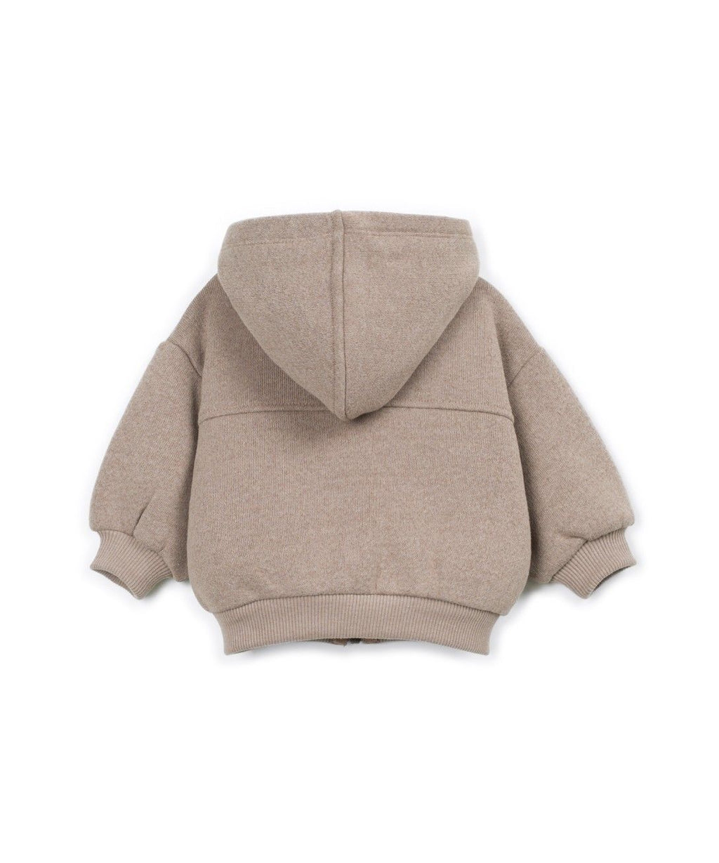 Fleece vest met capuchon - Katoenmix - Drawing/bruin - Play Up