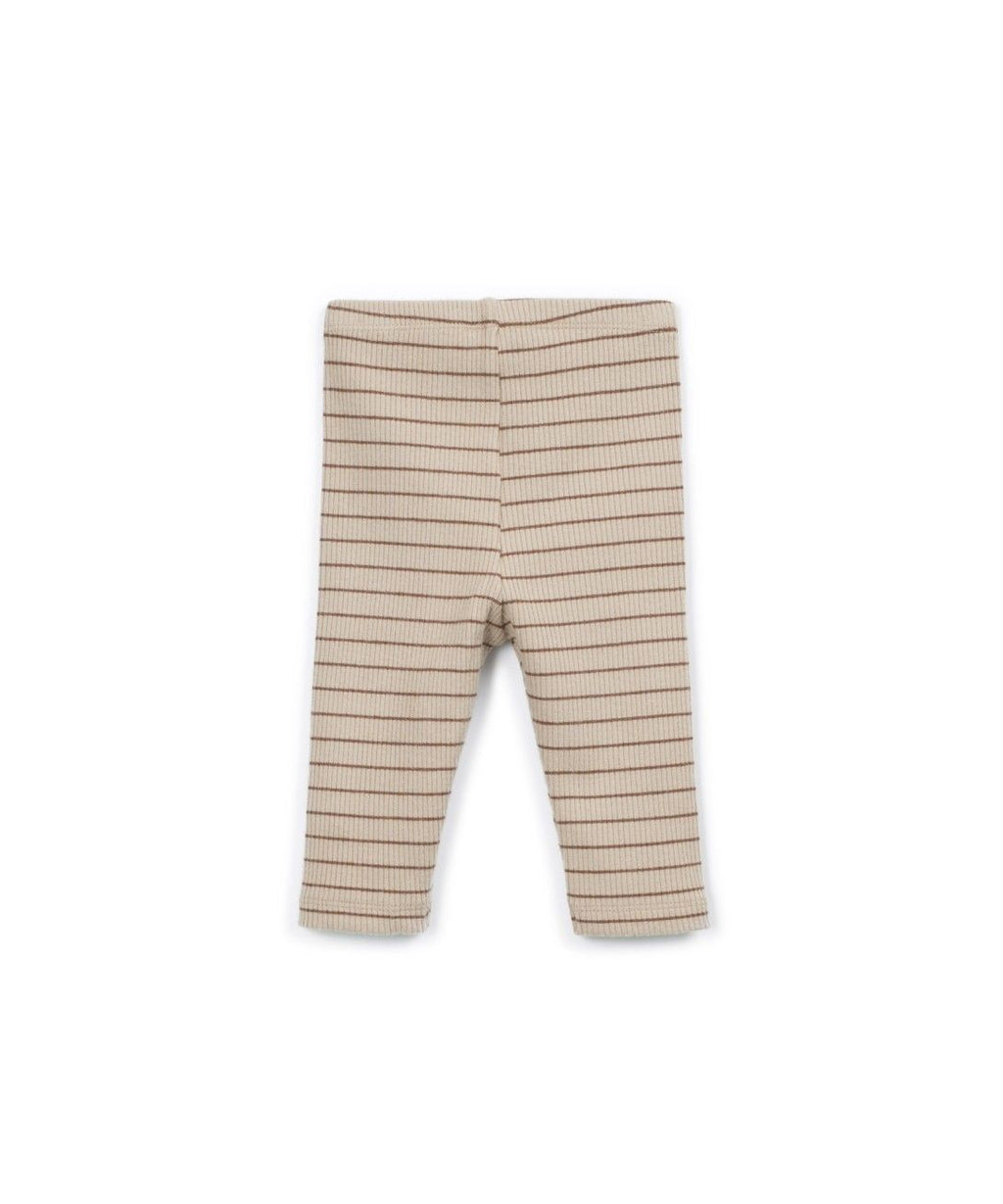 Geribde legging met strepen - Katoen & modal - Tufting - Play Up