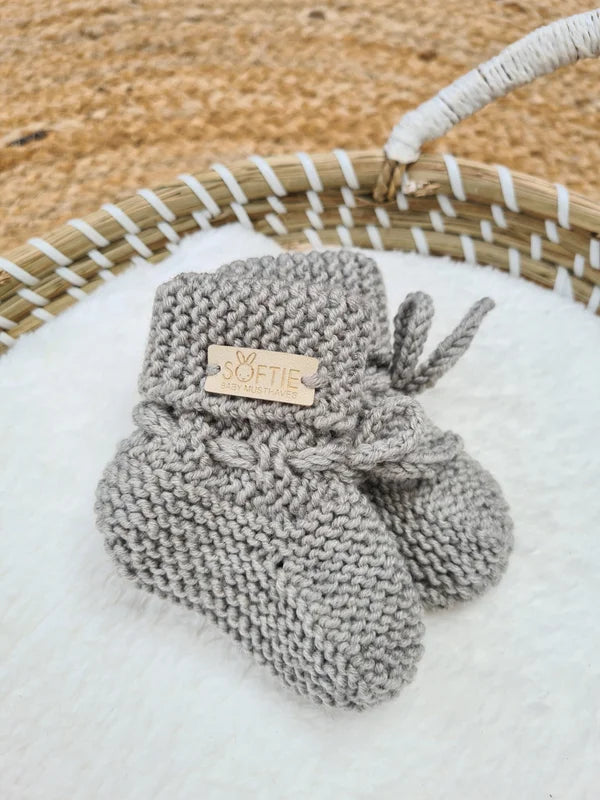 Baby slofjes - Merino wol - Hangemaakt - Softie Baby Musthaves - HUSKS - productfoto - afbeelding 4