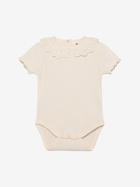 Pointelle romper met kraagje - Korte mouw - Katoen - Body LS Pointelle - En Fant