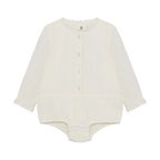 Mousseline romper met ruches - Pearled Ivory – 100% katoen – En Fant