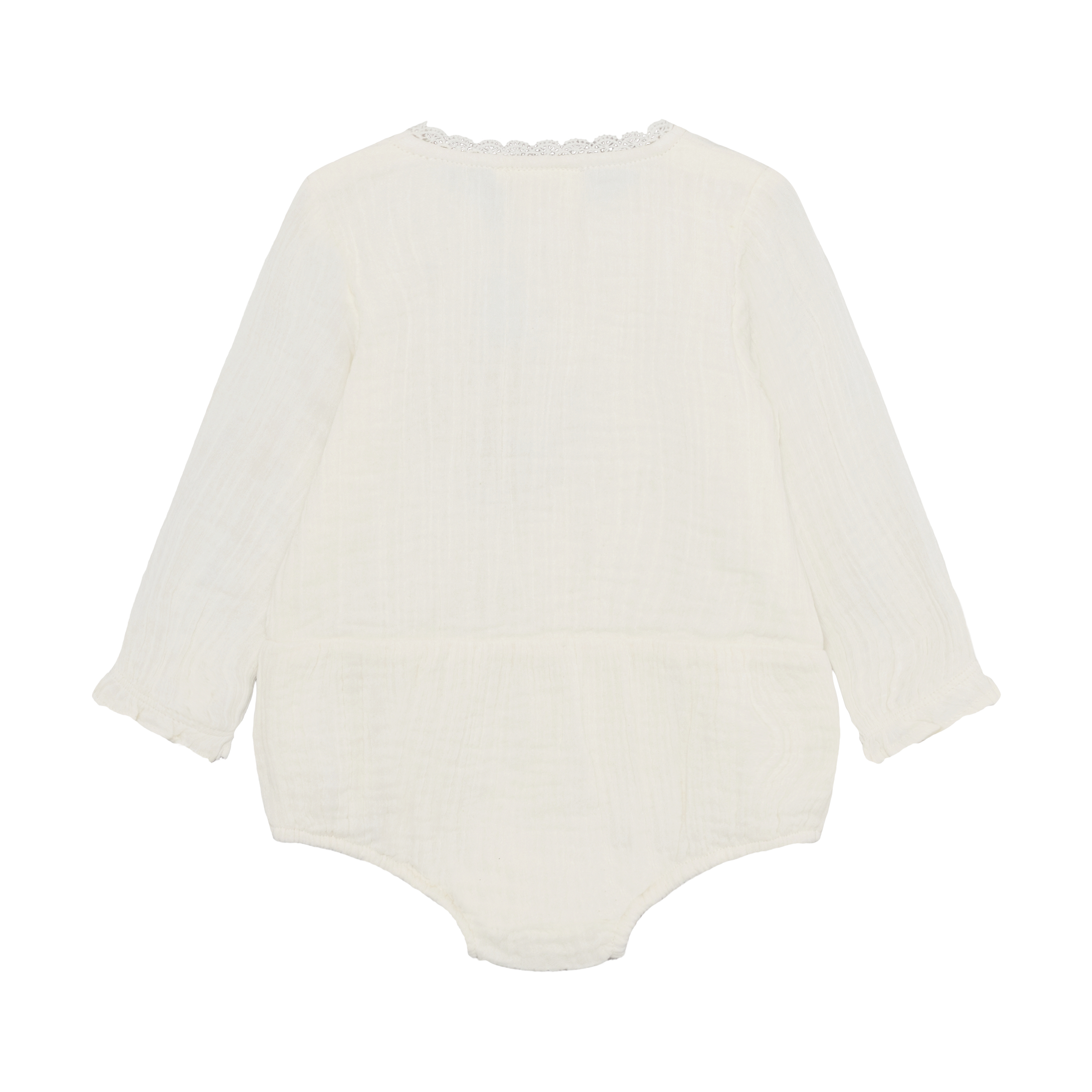Mousseline romper met ruches - Pearled Ivory – 100% katoen – En Fant