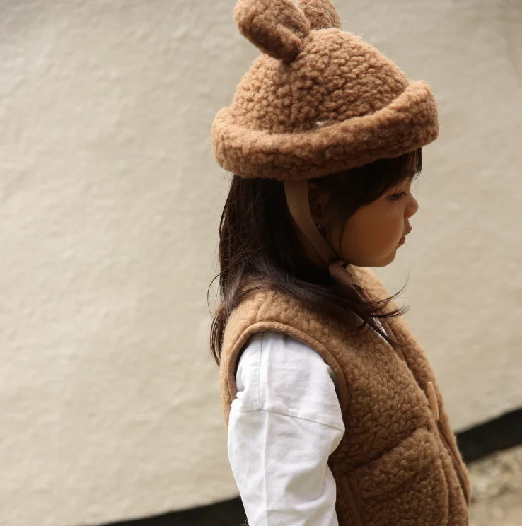 Merino Wool Baby Beanie Teddy Hat - Bruno - BINIBAMBA