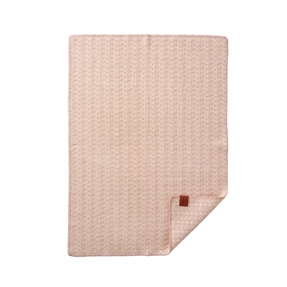 Ilse Baby – Jacquard-Wiegedecke – Rosa – 100% Lammwolle – 65 × 90 cm – Klippan Yllefabrik