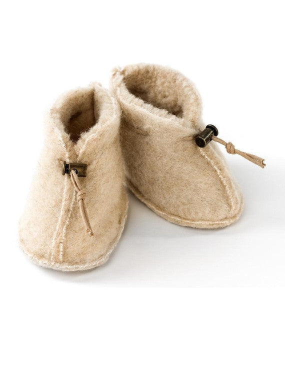 Babyslofjes Emo Beige – 100% wol – Alwero