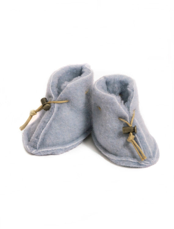 Babyschuhe Emo Icy Blue – 100 % Wolle – Alwero