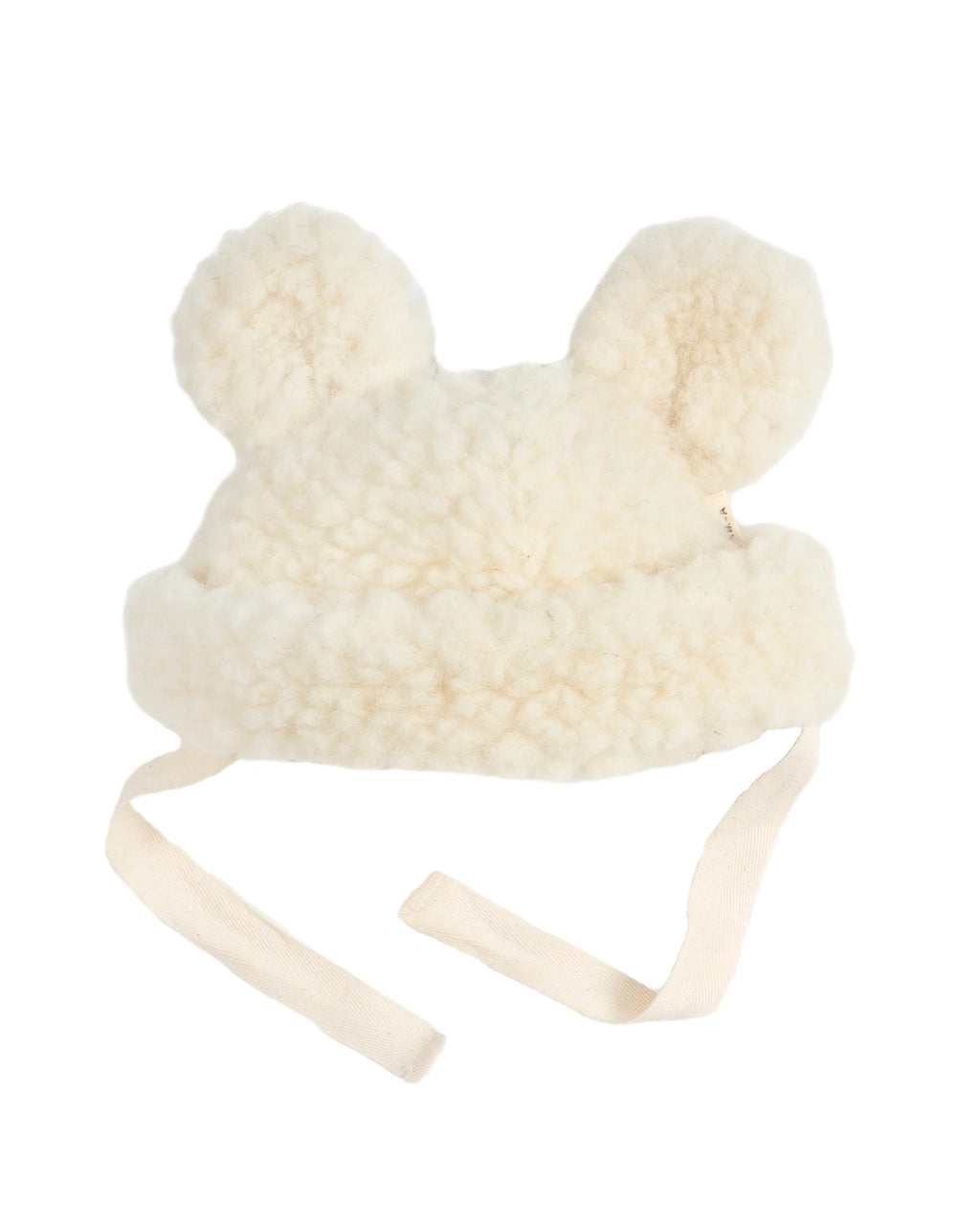 Merino wollen babymuts Teddy Hat - Milk - BINIBAMBA