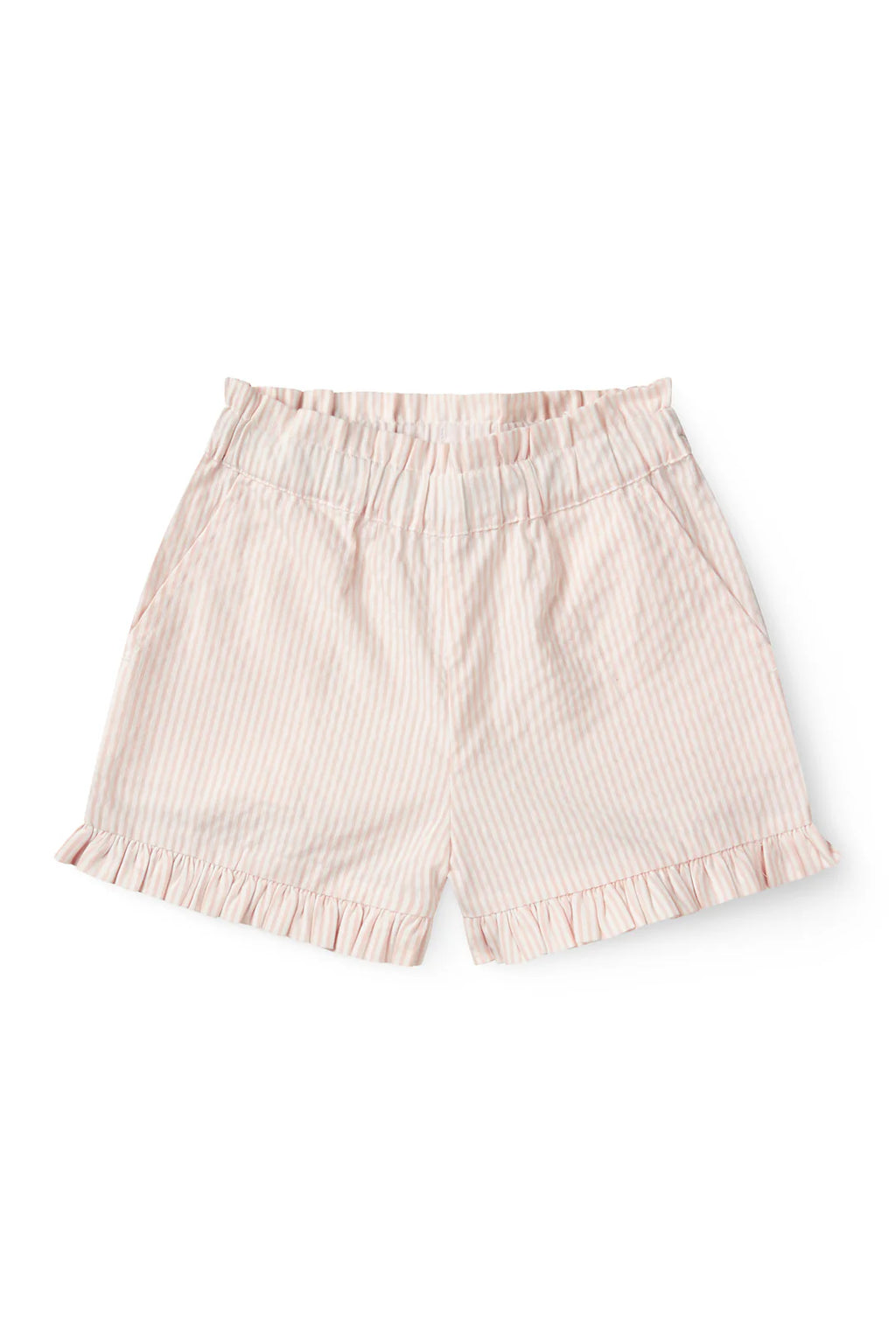 Kort broekje - Seersucker short - Dusty Rose met Cream Stripe - Biologisch katoen - Copenhagen Colors - productfoto - afbeelding 2