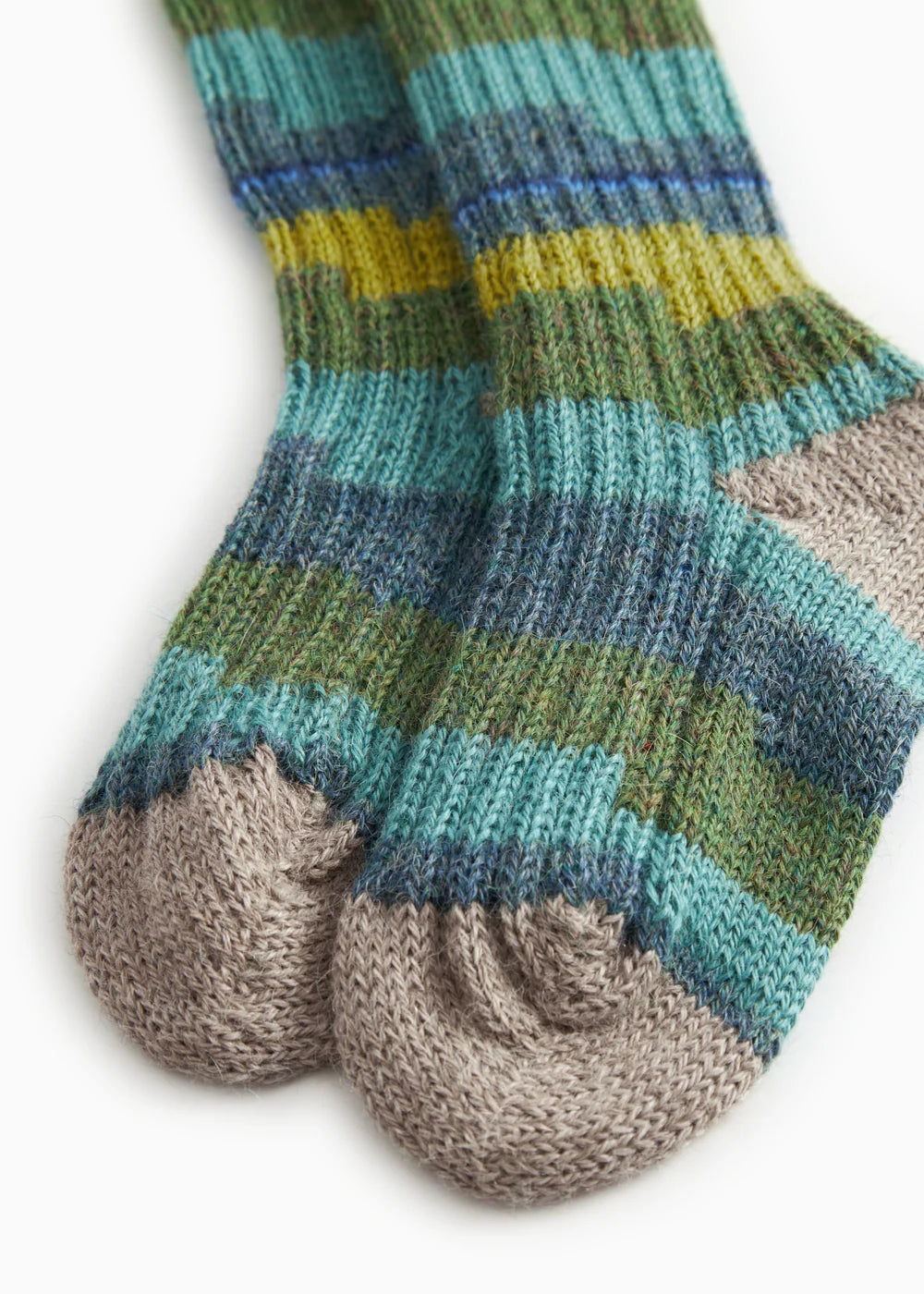 Handgebreide alpaca sokken - Azusa Multicolour Boy – 100% alpaca – MarMar Copenhagen