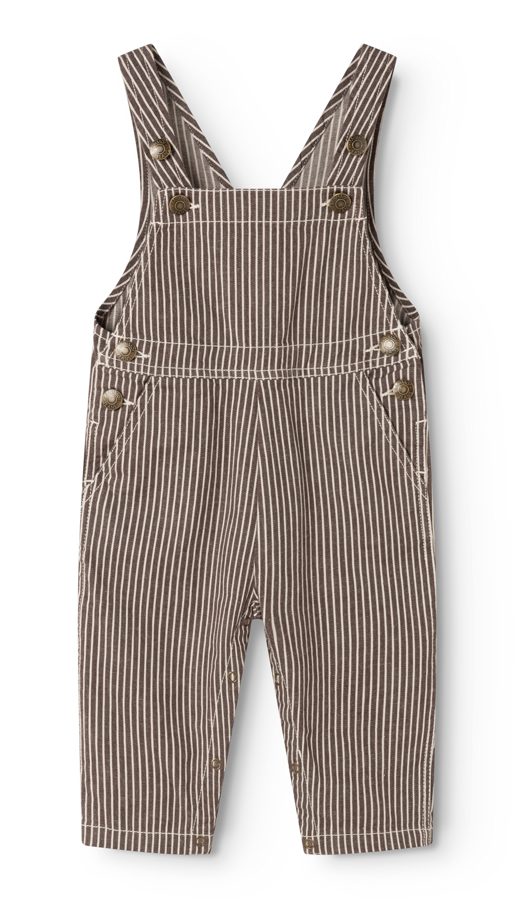 Baby tuinbroek Ruben - Soft denim - Dark Brownie Stripe - MarMar Copenhagen - productfoto - afbeelding 2