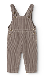 Baby tuinbroek Ruben - Soft denim - Dark Brownie Stripe - MarMar Copenhagen - productfoto - afbeelding 2