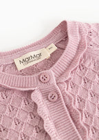 Gebreid vest Totti Lace – Merinowol & katoen – Soft Berry - MarMar Copenhagen