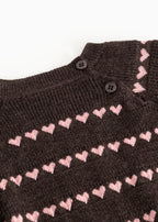 Gebreide trui Torin B - Rose Frosting Hearts – Merinowol & katoen – MarMar Copenhagen