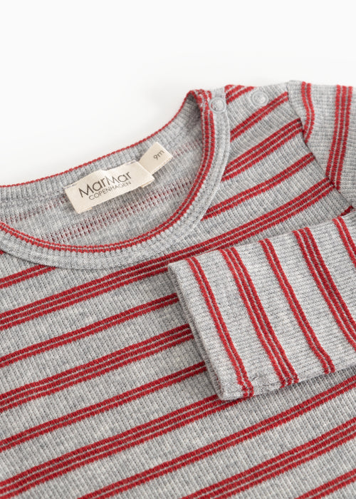 Benedicte Cherry Stripe – Romper – Modal Fine Rib – MarMar Copenhagen