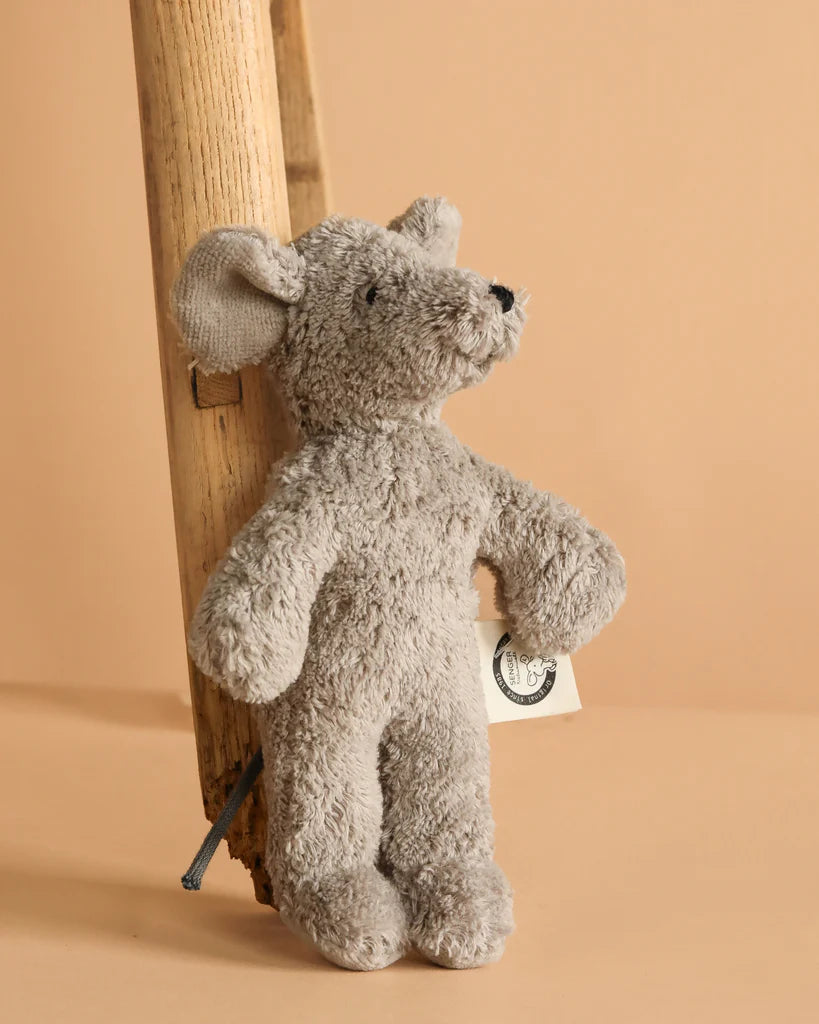 Baby Cuddly Toy - Mouse Small - Animal Baby Mouse - Organic Cotton/Wool - Grey - Senger Naturwelt