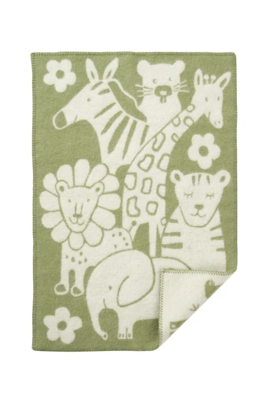 Wiegdeken - Biologisch wol - 65x90cm - Green/Picnic - Klippan