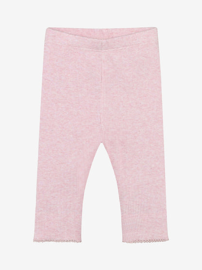 Leggings - Modal/Cotton - Pink/Bleached Mauve Melange - Fixoni
