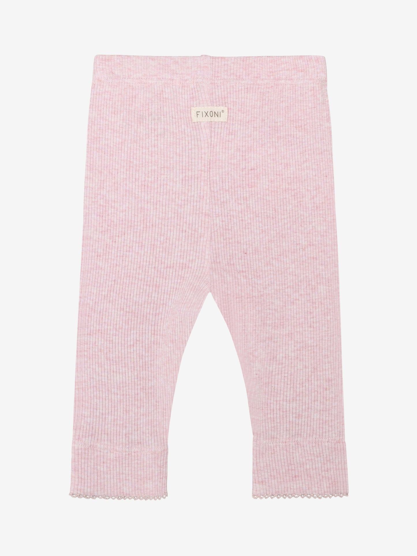 Leggings - Modal/Cotton - Pink/Bleached Mauve Melange - Fixoni